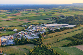 Horst industrial estate from the north in the district Minderslachen in Kandel in the state Rhineland-Palatinate, Germany