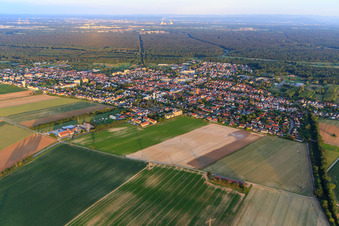 Oblique view of City view from the north in Kandel in the state Rhineland-Palatinate, Germany