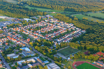 Gartenstadt settlement from the northwest in Kandel in the state Rhineland-Palatinate, Germany