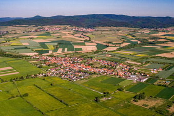 Village from the southeast in Schweighofen in the state Rhineland-Palatinate, Germany