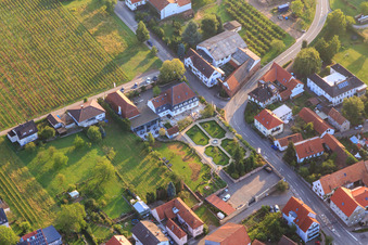 Aerial view of Castle Oberotterbach in Oberotterbach in the state Rhineland-Palatinate, Germany