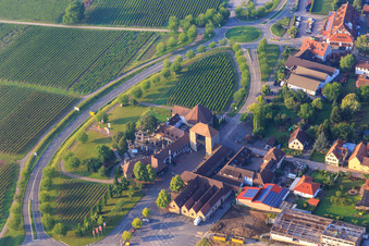Wine Route with German Wine Gate in Schweighofen in the state Rhineland-Palatinate, Germany
