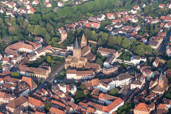 Wissembourg in the state Bas-Rhin, France from above