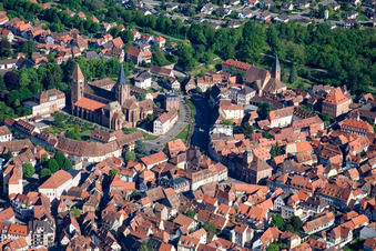 Wissembourg in the state Bas-Rhin, France viewn from the air