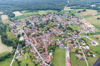 Forstfeld in the state Bas-Rhin, France from above
