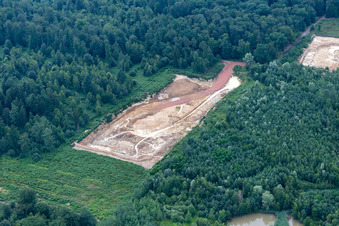 Oblique view of Clay mining in Kesseldorf in the state Bas-Rhin, France