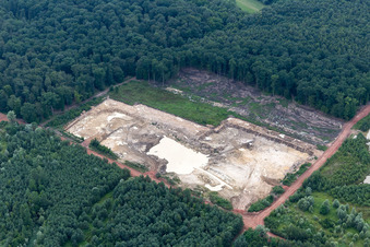 Clay mining in Kesseldorf in the state Bas-Rhin, France from above