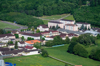 Aerial view of Drachenbronn-Birlenbach in the state Bas-Rhin, France
