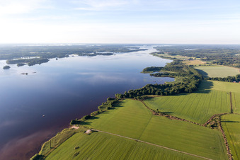 Bay of swamp coloured Asnen lake near Skateloev in Smaland in Kronobergs laen, Sweden