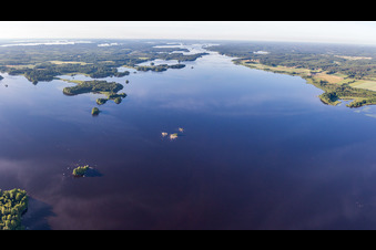 Aerial view of Skäggalösa in the state Kronoberg, Sweden