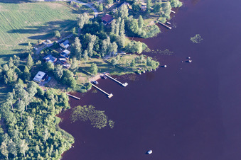 Aerial view of Blädingenäs in the state Kronoberg, Sweden