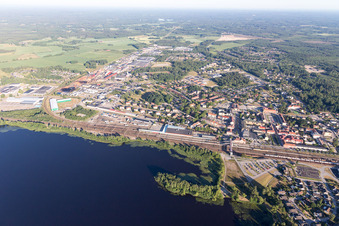 Aerial view of Aringsås in the state Kronoberg, Sweden