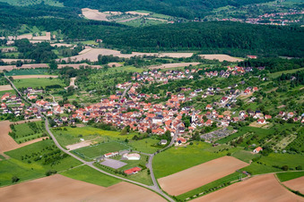 Agricultural fields and farmland in Gœrsdorf in the state Bas-Rhin, France