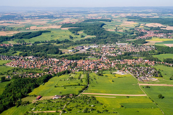 Aerial view of Reichshoffen in the state Bas-Rhin, France