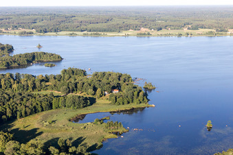 Skäggalösa in the state Kronoberg, Sweden seen from a drone