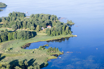 Aerial view of Skäggalösa in the state Kronoberg, Sweden