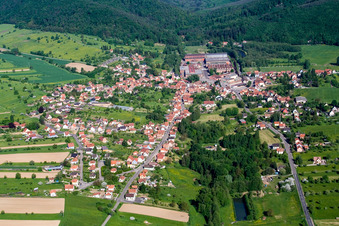 Zinswiller in the state Bas-Rhin, France viewn from the air