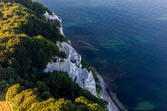 Chalk Coastline at the rocky cliffs of Moens Klint on the Baltic sea island Moen in Borre in Region Sjaelland, Denmark