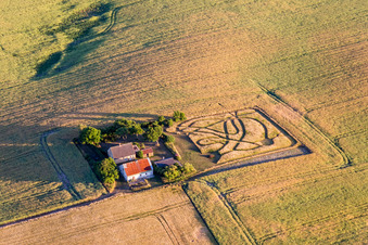 Borre in the state Zealand, Denmark seen from a drone