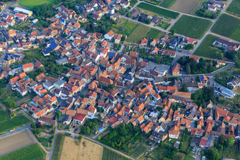 Overview of the town from the south in Frankweiler in the state Rhineland-Palatinate, Germany