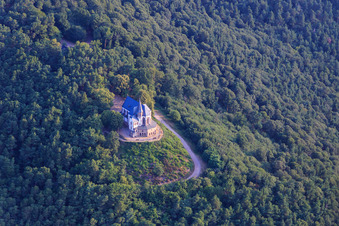 Aerial view of St. Anna Chapel in Burrweiler in the state Rhineland-Palatinate, Germany