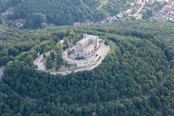 Drone image of Oberhambach, Hambach Castle in the district Diedesfeld in Neustadt an der Weinstraße in the state Rhineland-Palatinate, Germany