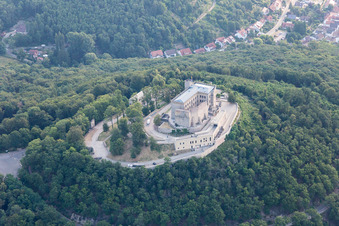 Oberhambach, Hambach Castle in the district Diedesfeld in Neustadt an der Weinstraße in the state Rhineland-Palatinate, Germany from the drone perspective