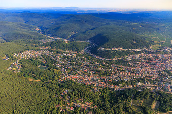 Aerial view of View of the town from the south in the district Seebach in Bad Dürkheim in the state Rhineland-Palatinate, Germany