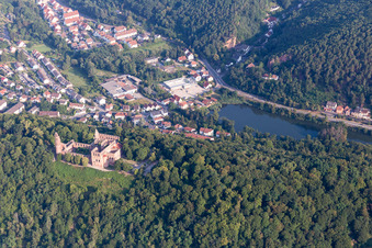 Oblique view of Limburg Monastery in the district Grethen in Bad Dürkheim in the state Rhineland-Palatinate, Germany