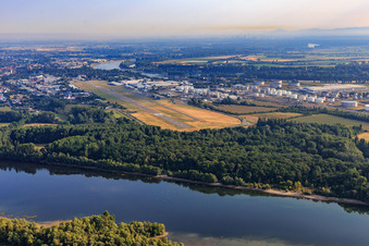 Runway of the FSL Airport Speyer/Ludwigshafen in Speyer in the state Rhineland-Palatinate, Germany