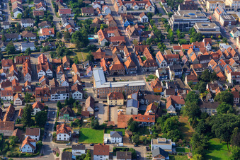 Oblique view of Just building in Kandel in the state Rhineland-Palatinate, Germany
