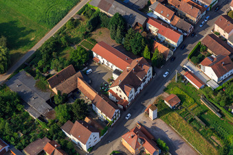 Aerial view of Pfälzer Hof in Saarstr in Kandel in the state Rhineland-Palatinate, Germany