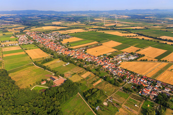 Village view from the southeast in Freckenfeld in the state Rhineland-Palatinate, Germany