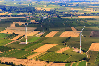 Wind farm in Freckenfeld in the state Rhineland-Palatinate, Germany