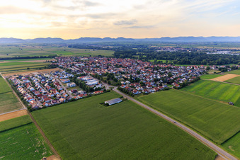 View from the southeast in Steinweiler in the state Rhineland-Palatinate, Germany