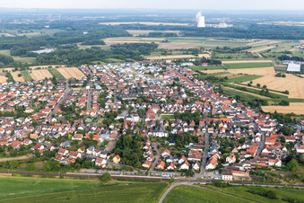 District Heiligenstein in Römerberg in the state Rhineland-Palatinate, Germany from the plane