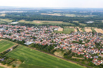 District Berghausen in Römerberg in the state Rhineland-Palatinate, Germany out of the air