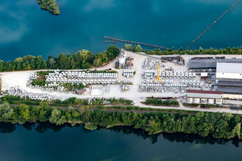 Mixed concrete and building materials factory in Rheinsheim in the state Baden-Wurttemberg, Germany