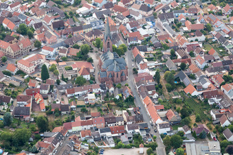St. Vitus from the west in the district Rheinsheim in Philippsburg in the state Baden-Wuerttemberg, Germany