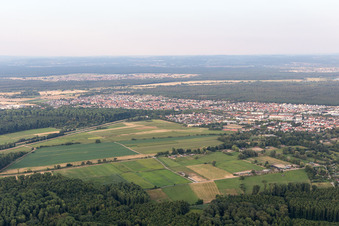 District Graben in Graben-Neudorf in the state Baden-Wuerttemberg, Germany seen from a drone