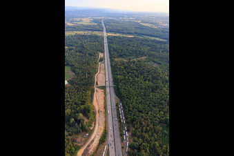 Kreuzlach West motorway car park on the A5 in Weingarten in the state Baden-Wuerttemberg, Germany