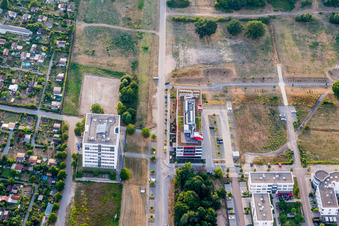 Aerial view of Technology Park Karlsruhe in the district Rintheim in Karlsruhe in the state Baden-Wuerttemberg, Germany
