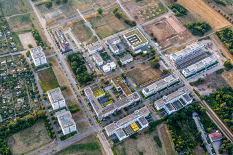 Aerial photograpy of Technology Park Karlsruhe in the district Rintheim in Karlsruhe in the state Baden-Wuerttemberg, Germany