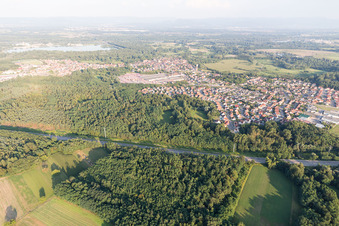 Seltz in the state Bas-Rhin, France seen from a drone