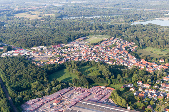 Seltz in the state Bas-Rhin, France from above