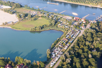 Baggesee and ferry in Seltz in the state Bas-Rhin, France