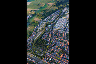 Eggensteiner Street in the district Knielingen in Karlsruhe in the state Baden-Wuerttemberg, Germany