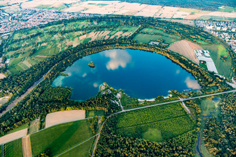 Gravel pits in the district Leopoldshafen in Eggenstein-Leopoldshafen in the state Baden-Wuerttemberg, Germany
