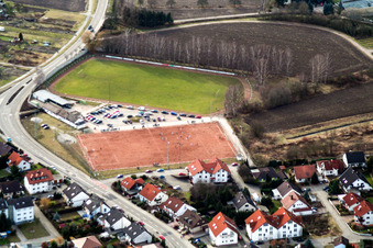 Sports grounds and football pitch in Hagenbach in the state Rhineland-Palatinate