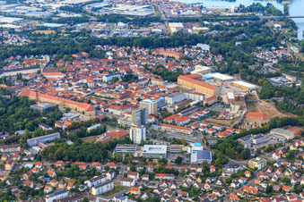 Town center from the southwest in Germersheim in the state Rhineland-Palatinate, Germany